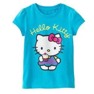 HELLO KITTY Girls Blue Short Sleeve Tee Shirt NWT $20  