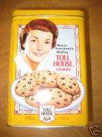 TOLL HOUSE COOKIES collector tin yellow193919421954 ads  