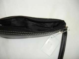 BLACK Cow Soft Leather Small Wristlet Purse Wallet New  