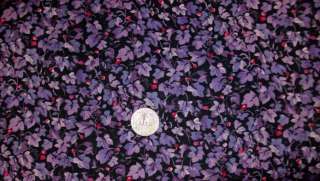 Mini Grape Leaves Berry Purple Fabric Valance Curtain  