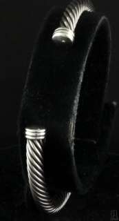 DAVID YURMAN STERLING SILVER/14K GOLD HIGH FASHION CABLE CUFF BRACELET 