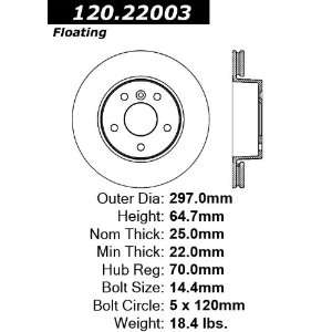  Centric Parts 121.22003 C Tek Standard Brake Rotor 