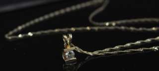   .20 CT Diamond Solitaire Tension Pendant Chain Necklace 18  