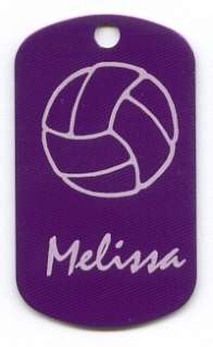 Personalized Volleyball Bag Tag, Dog Tag, ID /Sprit Tag  