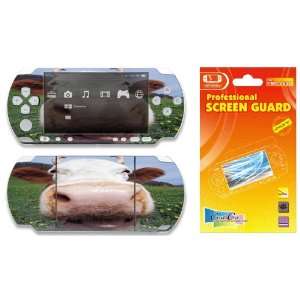   PSP 3000 Slim Decal Skin Sticker plus Screen Protector   Big Nose Cow