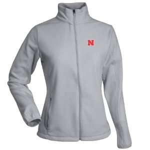Nebraska Womens Sleet Full Zip Fleece (Grey)  Sports 