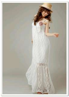 Womenss Trendy Boho Style New arrival Embroider Lace Maxi Dress #52 2 