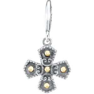  Sterling & 14Ky Gold 16.20Mmx13.90Mm Cross Charm Pendant Jewelry