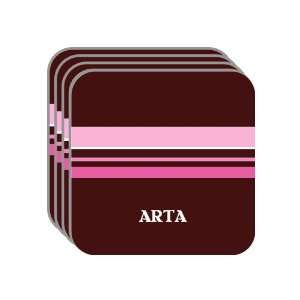   ARTA Set of 4 Mini Mousepad Coasters (pink design) 