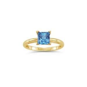  1.89 Cts Swiss Blue Topaz Solitaire Ring in 18K Yellow 