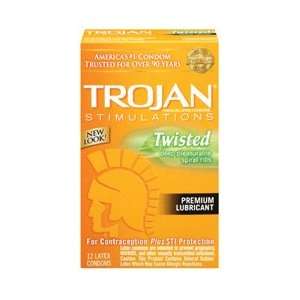  Trojan Stimulations Twisted 12 Pk   Condoms Health 