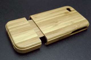 Hand Made Natural Bamboo Wood Hard Back Case for iPhone 4 4S+ LCD 