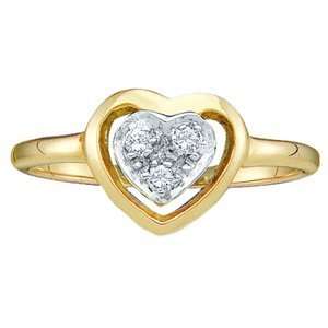  10k Yellow Gold Diamond Heart Ring SeaofDiamonds Jewelry