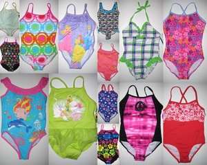 NEW Girls One Pc Swimsuit Bathingsuit 4 6 6x 7 8 10 12 Swimwear FREE 