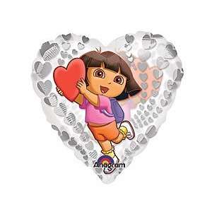  Clearly Metallic Dora Valentine Heart 18 Mylar Balloon 