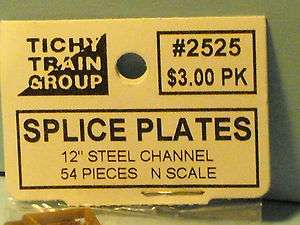 2525 tichy group SPLICE PLATES 12 STEEL N SCALE 54 PCS  