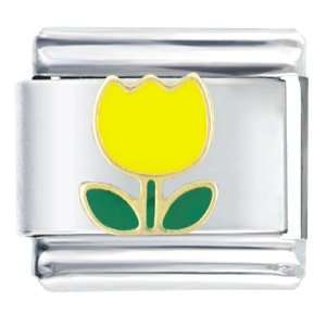  Yellow Tulip Flower Italian Charms Bracelet Link Pugster 