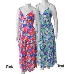 Style UP Womens Plus Size Floral Print Maxi Dress  