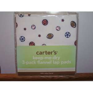  Carters Keep Me Dry 3 Pack Flannel Lap Pads (Color Sport 