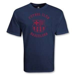  hidden Barcelona College Style Crest T Shirt (Navy 