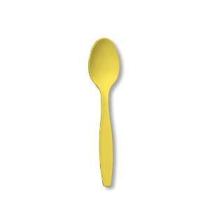  Lemon Yellow Cutlery (Prem) Spoons (12pks Case) Kitchen 