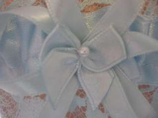 New SOMETHING BLUE satin & lace handmade wedding garter  