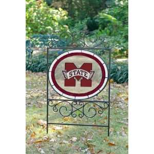  MISSISSIPPI STATE BULLDOGS Team Logo STAINED GLASS YARD 