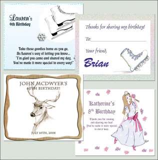 Personalized Custom Birthday Party Favor Bag Labels  