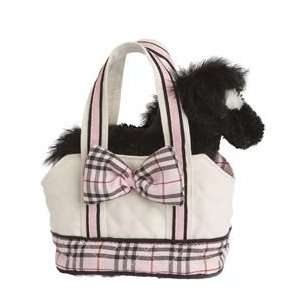  Pink Plaid Tote with Horse 
