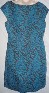 Signature By Robbie Bee Dress Sz 16 Blue Brown $138 NEW  