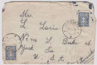 Lithuania to US 1933 Cover Jurbarkas Cancels  