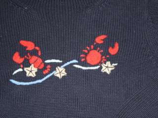   Boy Janie & And Jack Summer Social Crab Lobster Roll Neck Sweater 4T