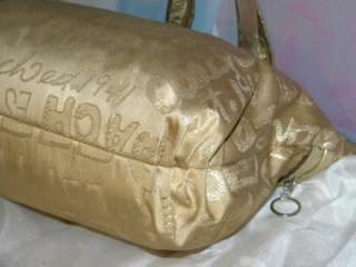 COACH POPPY STORYPATCH Glam Tote Bag Lurex Gold 15301 GUC Graffiti 
