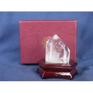   Clear Quartz Crystal Inset in Wood Base, 2.28.10 