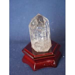   Clear Quartz Crystal Inset in Wood Base, 2.28.4 