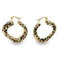 18k Gold/ Sterling Silver Leopard Hoop Earrings  