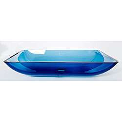 DeNovo Aqua Blue Rectangular Glass Sink  