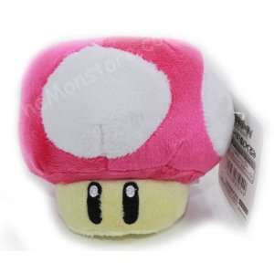  Super Mario Brothers Dark Pink Mushroom 5 Plush Doll 