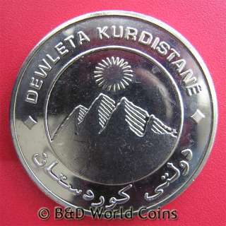 KURDISTAN 2003 10 DINARS PERSIAN FALLOW DEER 39mm CROWN  