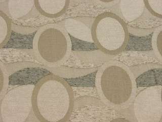 Modern Retro Wave Circles Upholstery Fabric Tan BTY  
