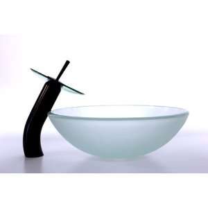 13 3/4 Diameter & 1/2 Thickness Round Frosted Glass Vessel Sink 