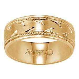   14k White Gold Wedding Band (Forever War ArtCarved Jewelry