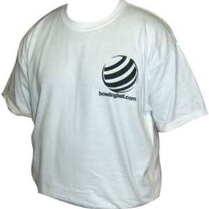 bowlingball White T Shirt with Black Lettering  Sports 