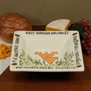  NCAA West Virginia Mountaineers White Ceramic Small Square Bowl 