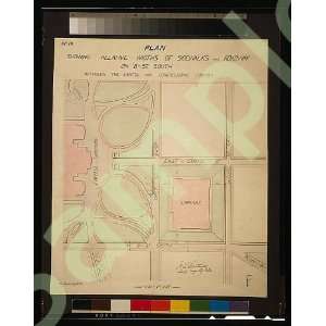  Plan showing placement of the Library of Congress 1888 