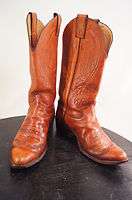 Justin Vintage Brown Leather 7.5 D Mens Western Boots  