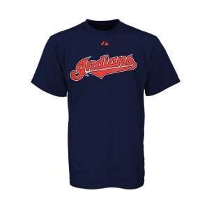 Cleveland Indians Wordmark Navy T Shirt 