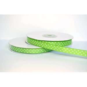  Polka Dot Grosgrain Ribbon 3/8 By 50yd apple Green/white 
