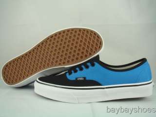 VANS AUTHENTIC BLACK/FRENCH BLUE CLASSIC MENS ALL SIZES  