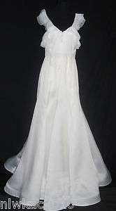   FACED ORGANZA GOWN WEDDING DRESS SIZE 6 UNIQUE SAMPLE IVORY  